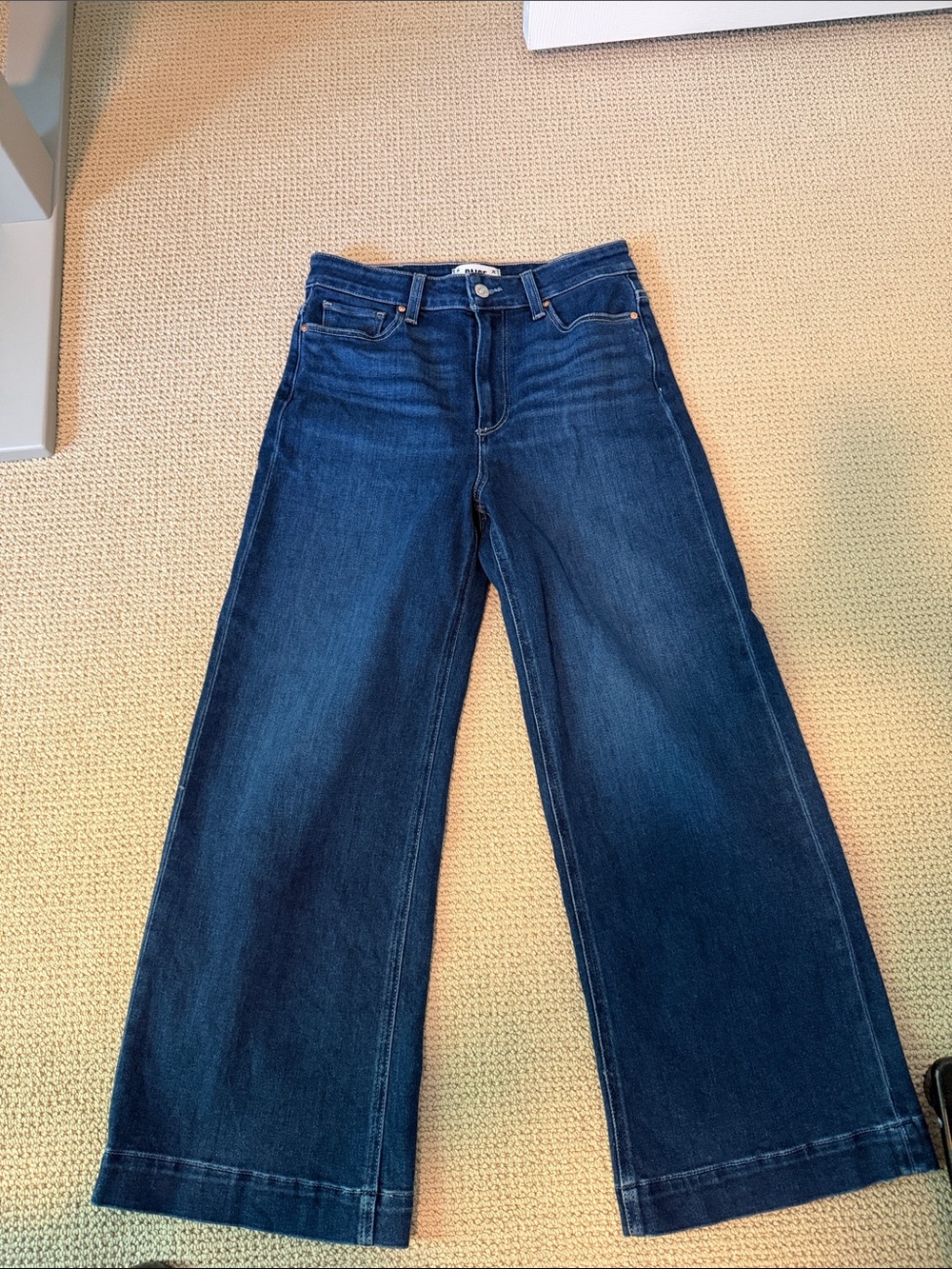 Paige, Size 27, Anessa, Wide Leg Women's Jeans in Dark Blue